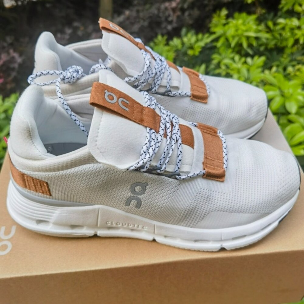 New On Cloud Cloudnova Running Shoes White Pearl Brown